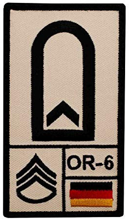Café Viereck ® Feldwebel Bundeswehr Rank Patch mit Dienstgrad - Gestickt mit Klett – 9,8 cm x 5,6 cm