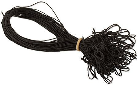 100 Stück Schmuck-Gummiband SCHWARZ für Einladungskarten mit Einlegeblatt - für Klappkarten A6 B6 DIN Lang Quadratisch A5 mit schöner Schlaufe