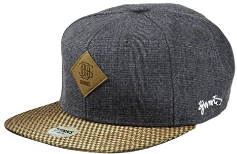 Djinns Glencheck 6 Panel Strapback Cap exklusivem Capspin Anstecker One Size verstellbar in Grau
