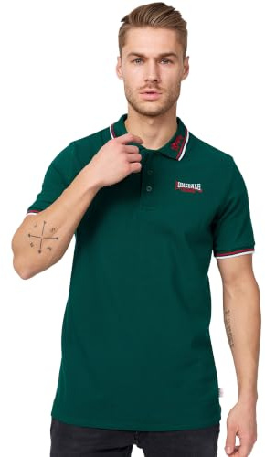 Lonsdale Men's Lion Polo Shirt, Bottle Green, M