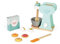 Janod - Set du Petit Pâtissier - Robot Batteur en Bois avec Bouton et Fouet Rotatif + 6 Accessoires - 1 Spatule, 3 Cookies, 1 Oeuf et 1 Boîte de Farine - Jouet d'Imitation - De 3 à 8 Ans, J06605