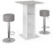 Vicco Bartisch-Set Rodeo, Bartresen und Hocker, Beton/Weiß, 70 x 70 cm mit 2 Barhockern
