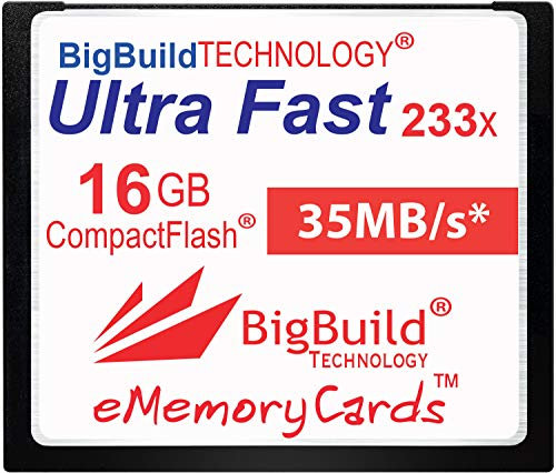 eMemoryCards 16GB Ultra Fast 35MB/s CompactFlash memory card compatible with Canon 10D/20D/30D/40D/50D/1D/1Ds/5D/5Ds/7D Mark I/II/III/IV, Nikon D, Olympus E, Sony Alpha, Leica S Cameras