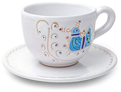 Scodella con Piatto Pavoncella Sardegna Classica – Tazza Colazione Fatta a Mano