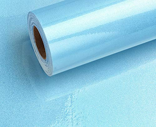 10 m x 60 cm Tapeten einfarbig Glitzer Effekt blau hell 3000-S Art. 3115 selbstklebend Verschiedene Trendfarben Tapete Folie abwischbar