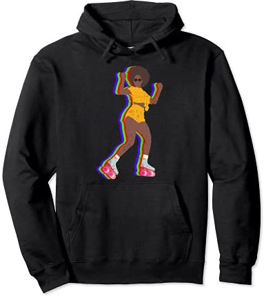 Vintage Rollschuh Mädchen Kleidung Afro 70er 80er Jahre Pullover Hoodie