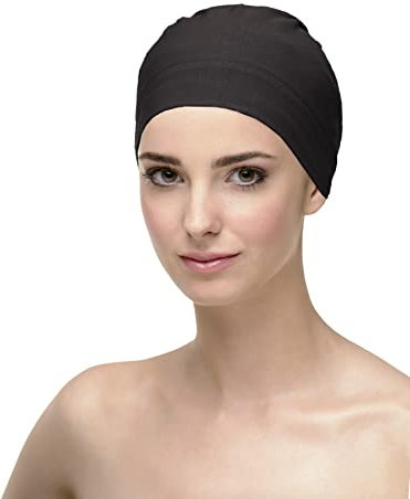 Carebell Natalia Bambou · Bonnet de sommeil oncologique et perte de cheveux, Noir 69, Taille Unique
