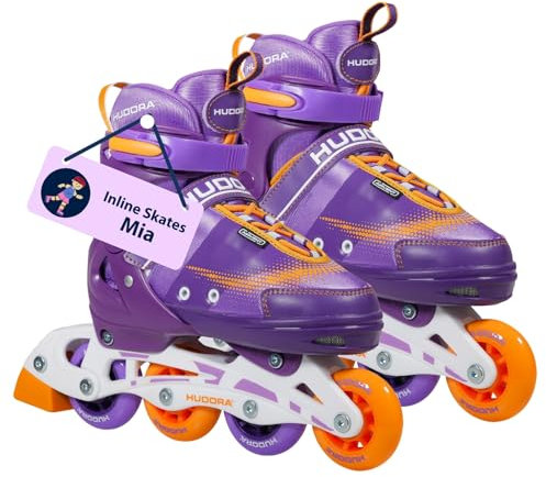 HUDORA Inline Skates Mia/Leon - Inliner für Kinder/Jugendliche & Erwachsene in versch. Größen & Farben - Roller Skates bis zu 4 Größen verstellbar - Bequeme & stilvolle Rollerskates