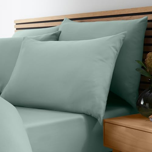 Catherine Lansfield So Soft Non-Iron Super King Fitted Sheet Green