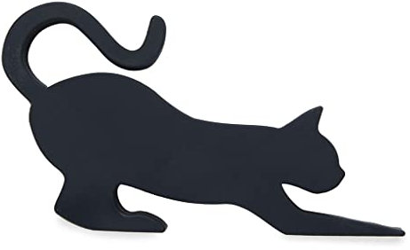 Balvi cale-Porte Féline Couleur Noir Petit Chat Qui retient Votre Porte Plastique 7,5x14x2,5 cm
