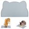 Silicone Cat Food Mat, Non Slip Dog Bowl Mat - Stop Food Water Spills, Waterproof for Floors (44 * 25.5CM, Grey)