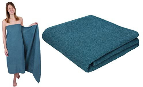 Betz 2 Stück Badetücher groß XXL Berlin Größe 100 x 200 cm Badetuch Saunatuch 100% Baumwolle Farbe taubenblau - Berlin