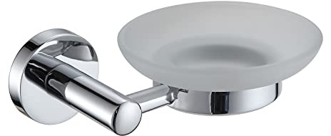 Wall Mounted Bathroom Accessories Stainless Steel Polished Chrome Modernity (Glass Soap Dish)
