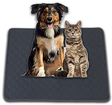 HotYou Waschbar Haustier-Urinunterlage, Matten für Hunde, Welpenunterlagen waschbar Welpen Wiederverwendbar Inkontinenzunterlage für Katzen Kaninchen Meerschweinchen,Grau,150 * 90 cm