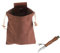 2-Piece Foraging Bag and Mushroom Knife Accessories Collapsible Mushroom Bag Waxed Canvas Bag Portable Jungle Hunting Bag for Outdoor Camping Hiking (Brown)