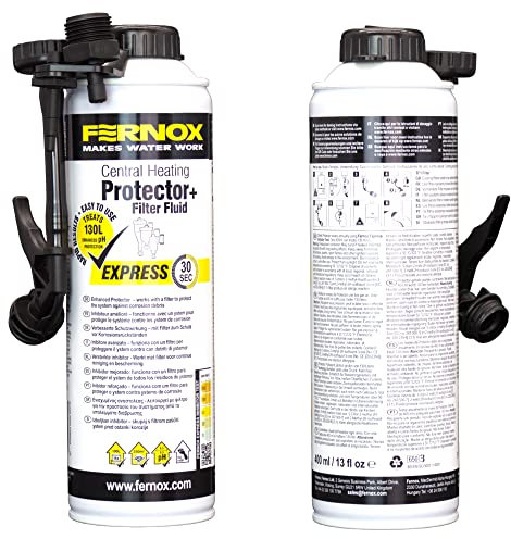 Kudos-Trading - Fernox F9 Express Protector and Filter Fluid 400ml Designed for Use with TF1 in Line Filter for Your Heating System of 130 litres Plumbers DIY Home Owner
