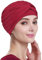 Alnorm Chemo-Totenkopf-Mützen Niedliche Mütze Seidige Bambusmütze für Damen Weinrot