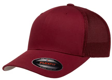 Flexfit Unisex Mesh Fitted 2-Tone Trucker-Mütze, Einheitsgröße, Cranberry, XL/XXL