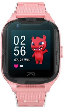 FOREVER Smartwatch para Niños MaxLife MXKW-350 Localización GPS WiFi 4G Llamadas Telefónicas, Agenda Telefónica, Notificaciones SMS, IPX7, Chat, Función SOS, Despertador, Cámara Remota, Premios, Rosa