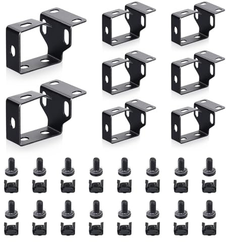 WikrOck 8 Pack Metallic Cable Manager D-Ring Hooks For Network Server Rack Cabinet, Cable Wire Management Bracket Mount Cords Organizer Ring Set Hooks for Network Patch Cables, Fiber Optic, Power Cord