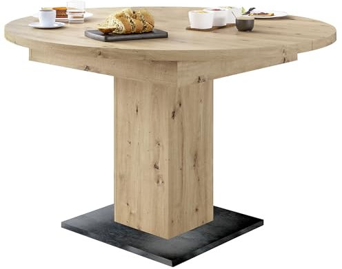 möbelando Esstisch >Judd< in Asteiche - 104x76x104cm (BxHxT)