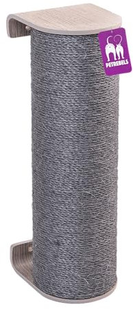 Petrebels Kletterwand, Kratzstamm XXL Climb Ø 20 x 80 cm, Kratzbaum Wand, zur Wandmontage, Holz Farbe Eiche-Altgrau Look