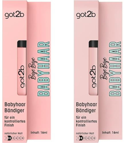 got2b Haar Mascara-Bürste Bye Bye Babyhaar (16 ml), Bürste zum Babyhaare Fixieren verleiht ein glänzendes Finish, federleicht und nicht fettend, auch für unterwegs (Packung mit 2)
