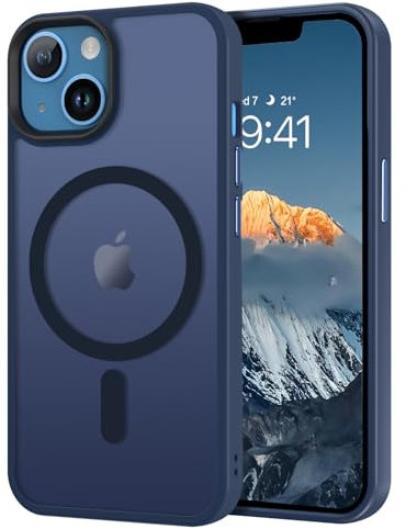 BENTOBEN for iPhone 13 mini Case Magnetic [Compatible with Magsafe], Translucent Matte Anti-yellow Slim Soft TPU Shockproof Women Men Protective Cover for iPhone 13 mini, Dark Blue
