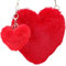 Theaque Sac en forme de cœur en peluche mignon sac à main sac à bandoulière sac à bandoulière femme sac kawaii avec porte-clés cœur, rouge