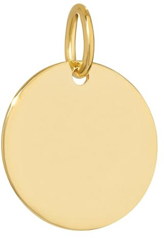 NKlaus Colgante de placa de oro 12,5 mm, redondo, oro amarillo 333, 8 quilates, placa de grabado 16246, Oro amarillo