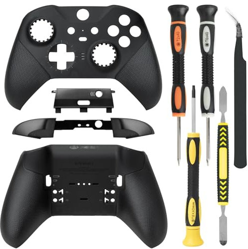 Housing Shell Faceplate Front Back Case Top Cover Bottom Case LB RB Bumper Trigger Button Middle Baffle for Xbox One Elite Series 2 Elite Series 2 Core Controller Replacement Parts(Black