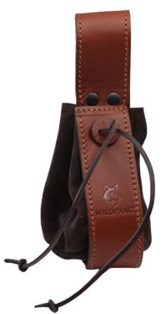 Wildfang Leckerlibeutel aus Leder, Futterbeutel für Hundetraining, Premium Hundetraining Tasche, mit Gürtelschlaufe, Braun