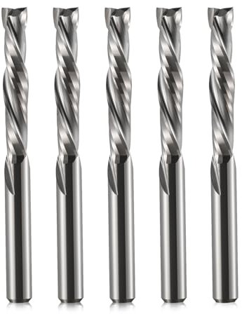Lot de 5 embouts à 2 pans, tige à vis de 4 mm, longueur de coupe de 22 mm, embout de compression en spirale CNC pour fraiseuse CNC