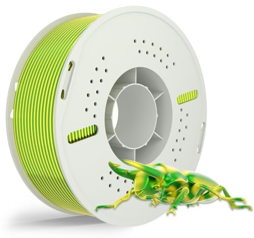 NevsBye Silk PLA 3D Drucker Filament 1.75mm, 1kg Pappspule, Maßgenauigkeit +/- 0.02mm, passend für die meisten FDM Drucker, verhedderungsfrei für reibungsloses Drucken (GelbGrün)