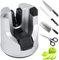 Petit Aiguiseur Manuel Argenté, Aiguiseur De Couteaux En Forme De V – Angle Auto-Ajustable, Coussin à Ventouse, Multifonctionnel Pour Couteaux De Cuisine, De Poche Et Scies