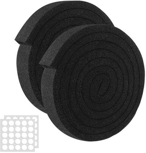 Storystore 2 Rolls Foam Tape with Glue Dots, 25mm(W) x 50mm(T) x 2m(L) Weather Stripping Door Insulation Foam Strip, Air Conditioner Window Seal Strip, Noise Reduction (Black, Total 4M)