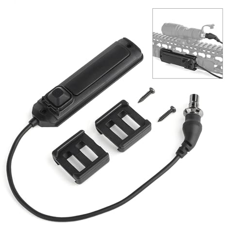 GLECTICAL Dual Remote Pressure Switch, for TYPE-300/600 Tactical Flashlight | With 2xPressure Switch Slot Control Base Pad Panel Retaining Clips