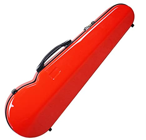 MQPALZKD Custodia rigida for violino 4/4 in fibra di carbonio Custodia for violino for bambini for adulti con doppia tracolla leggera(Red)