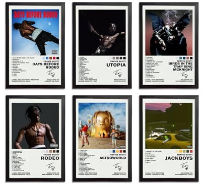 Ein Set Aus 6 Travis Poster Signature Scott Album Rahmenlosen Postern, Leinwandbildern, Wanddekorationen, Wohnzimmerpostern, Schlafzimmerbildern, Geburtstags- Und Feiertagsgeschenken 08x12inch(20x30cm