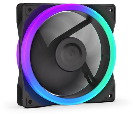 ENDORFY Corona 120 ARGB, 120mm PC PWM Lüfter, 200–1600 RPM, leiser Betrieb mit Fan-Stop, FDB Lager, 5V 3-Pin ARGB Beleuchtung, hoher Airflow, langlebiger Gaming PC Gehäuselüfter, Schwarz