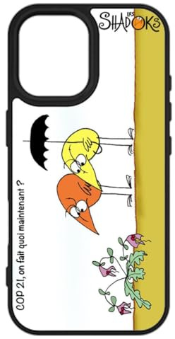 FunKaz Schutzhülle für iPhone 17 – Die Shadoks – Cop 21, On fait Quoi JETZT – Schutzhülle Schwarz TPU (kompatibel mit Induktion)