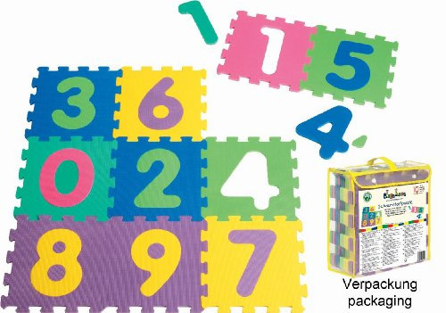 Playshoes 308744 EVA-Puzzlematten, Spielteppich 10-teilig, Dicke 1 cm, etwa 0,9 m² Fläche