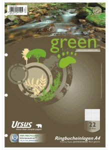 Ursus Ringbucheinlagen Pure Impact A4 70g/qm RC kariert VE=50 Blatt