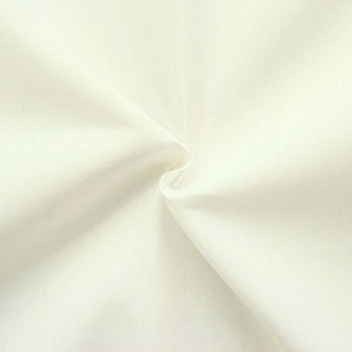 STOFFKONTOR Baumwolle Polyester wie Batist Stoff - Öko-Tex Standard 100 - Meterware, Farbe Creme-Weiss - zum Nähen von Dirndl, Bettwäsche, Hemden, Blusen, Dekorationen uvm.