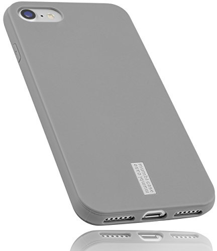 mumbi Hülle kompatibel mit iPhone SE 2022 / SE 2020 / 7 / 8 Handy Case Handyhülle, grau mit grauem Streifen