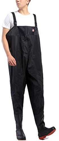 DianshaoA Maschi Waders Pesca Petto Fionda Trampolieri Standard Stivali Scafandro Salopette Pescatori PVC Alta Qualita Anche I Piedi Nero 65 43