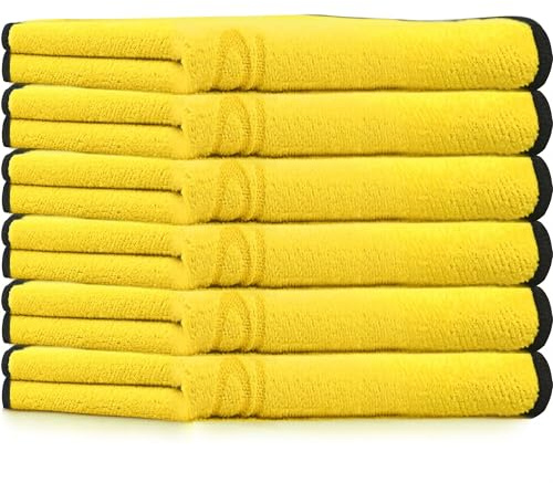 Solid Toalla Multiusos de Microfibra de Felpa para el hogar, Lavado de Coches, Secado y Detalles automáticos, 16 x 24 Pulgadas (6)