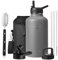 Topre Wasserflasche, 1,8 l, Edelstahl, isolierte Wasserflasche, Sportkrug mit 3 BPA-freien Deckeln, wiederverwendbar, doppelwandig, Vakuumbecher, Kantine für Outdoor, Camping, Picknick, Grau