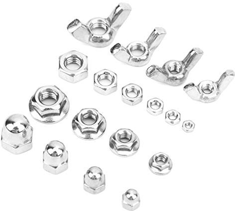 Schrauben-Sortiment-Set Kit, 180-Teilig FlüGelmuttern Flanschmutter Hutmutter Sechskantmutter M2 M2,5 M3 M4 M5 M6 Standard Flachkopfschraube Unterlegscheibe Mutter Sortiment Nieten Vertikale Kornmutte