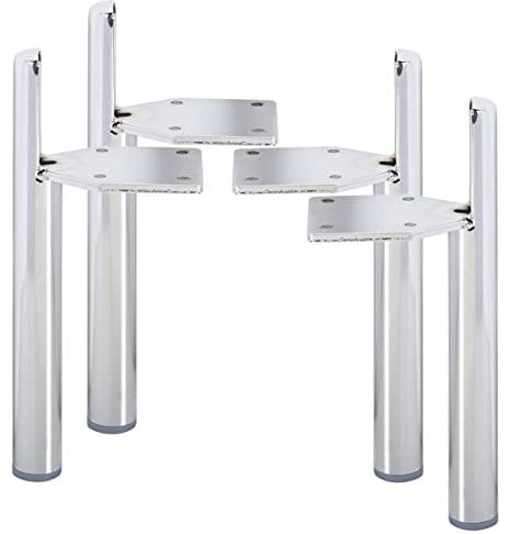 5 inch Metal Furniture Legs, Lavane Direct Set of 4 Modern Iron Tapered Side Mounted Furniture Replacement Feet Chrome for Home DIY Project Sofa Couch Table Cabinet Bed